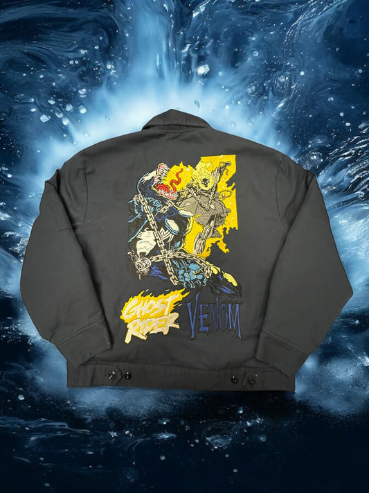 Navy Blue Venom vs Ghost Rider Jacket