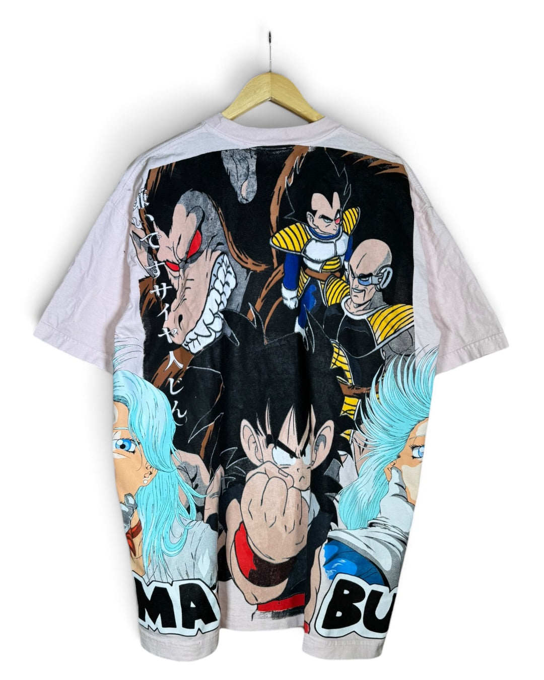 Light Pink - Vegeta Over 9K Front - F Saiyan Back - Bulma 360 Shirt