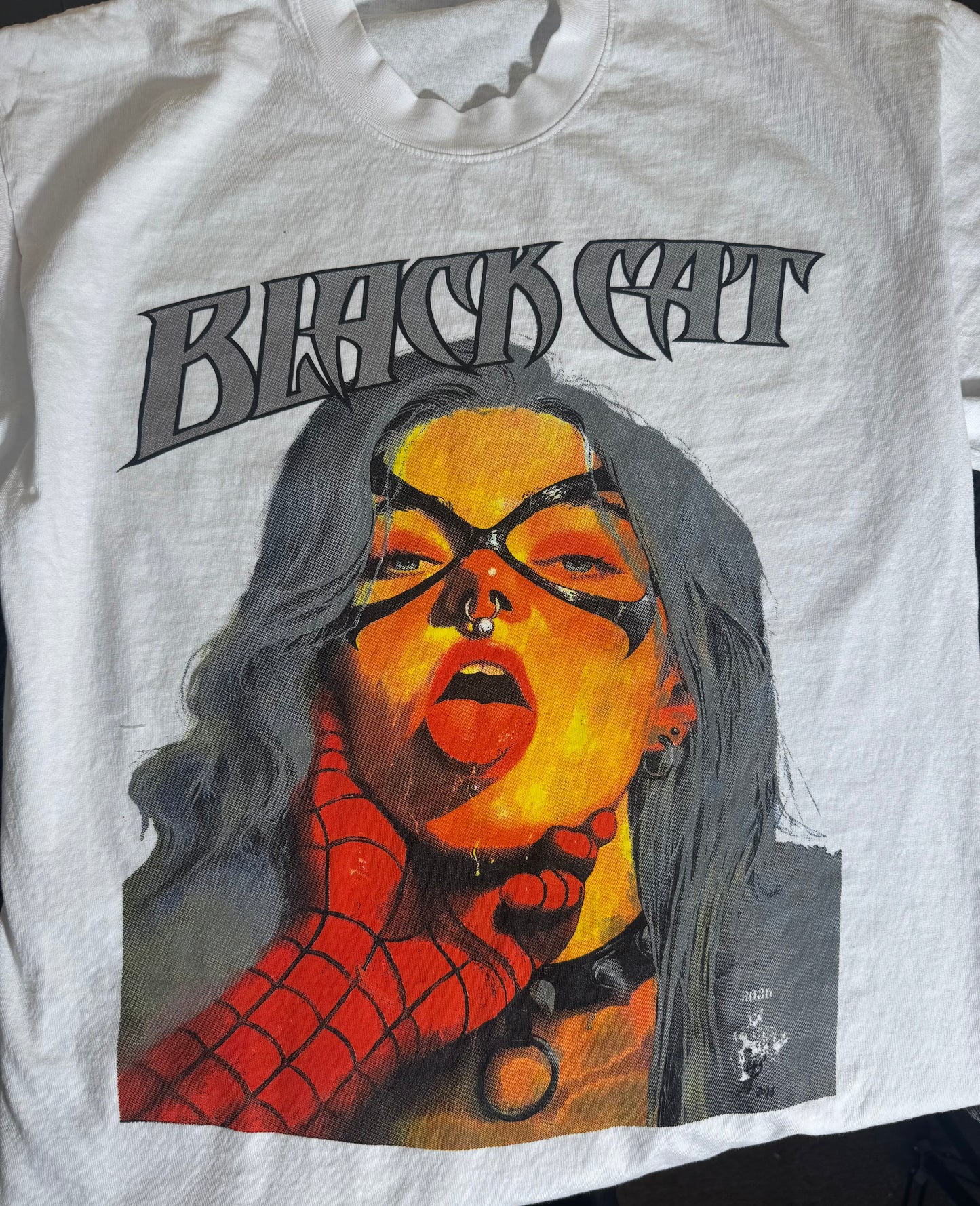 White - Black Cat Shirt