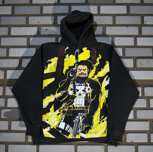 Black  Hoodie - punisher flame solo & The Punishers Pit