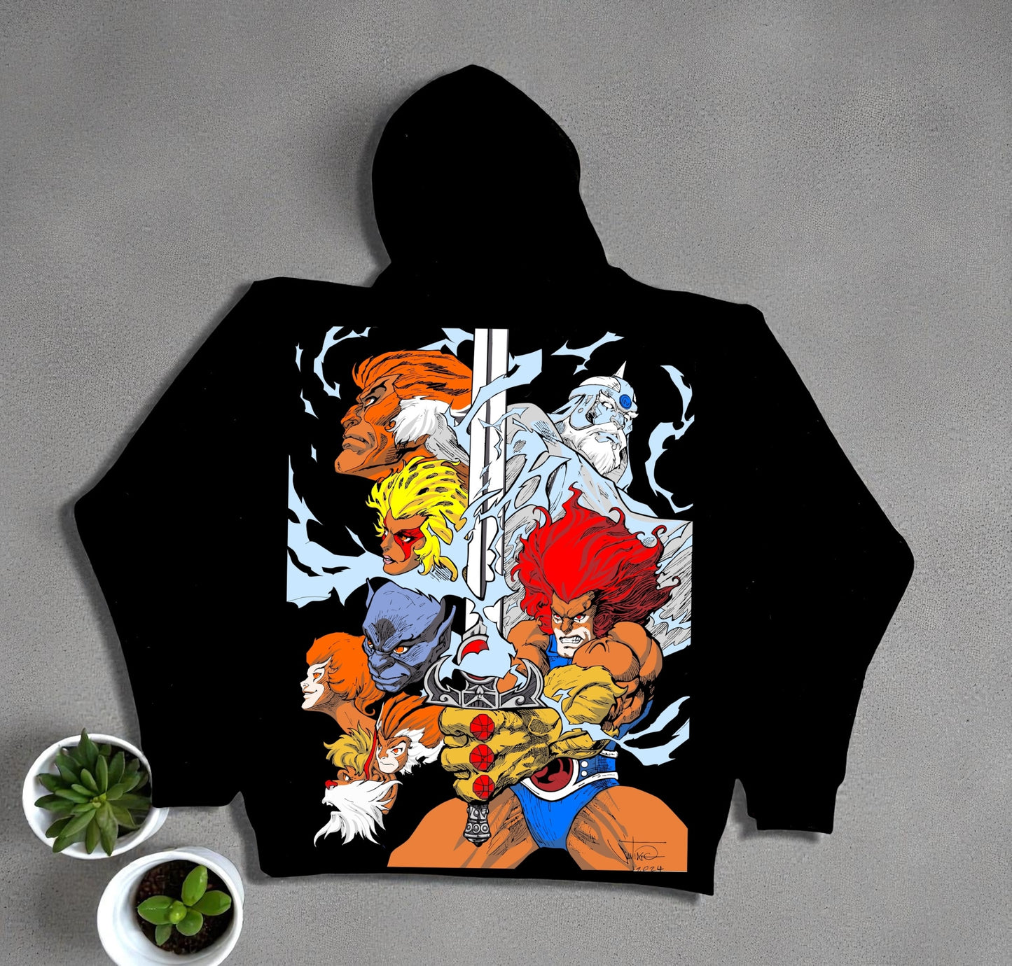 Black HOODIE - Lionel  Front & Thunder cats Ho!