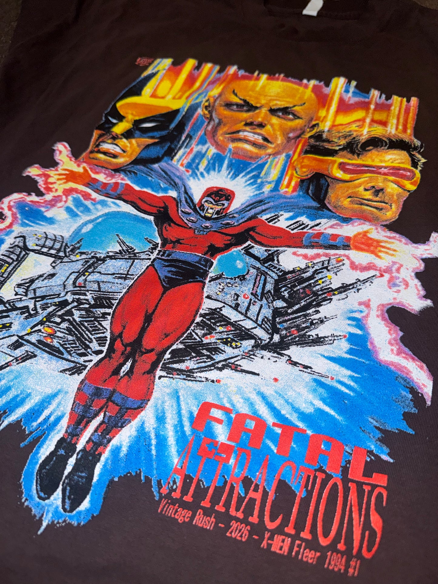 Dark Brown - Fatal Attractions Front - Silver Surface Back Shirt