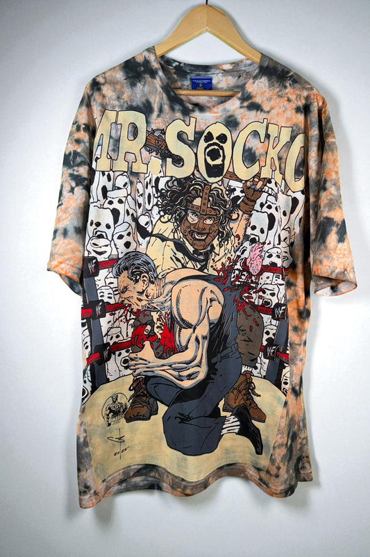 Orange Tie Dye  - Mr. socko Kills & tombstone of death back mmm