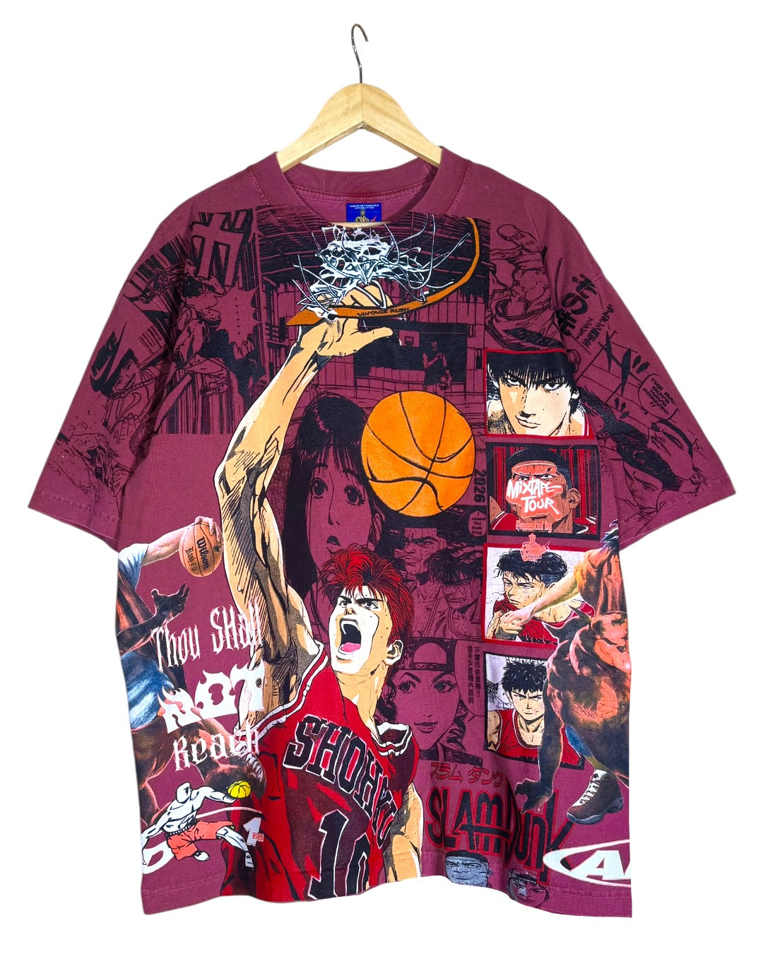 Faded Red - Slam Dunk Front Back - Thou Shall Not Reach Verse 6:16 Sides - 360 Shirt