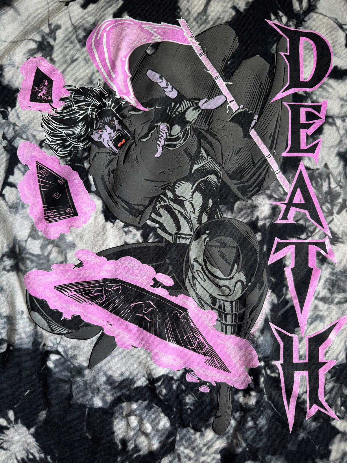Black and White Tie Dye - Death Front - Celestial Rouge Back - Shirt
