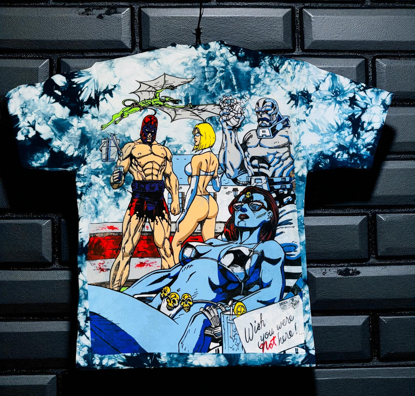 Blue Tie Dye  FLIPPED  - Wish you were not here