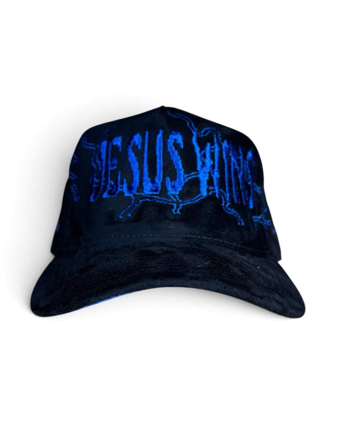 Black Suede - Jesus Wins Hat Blue Cross