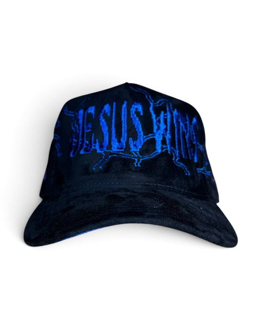 Black Suede - Jesus Wins Hat Blue Cross