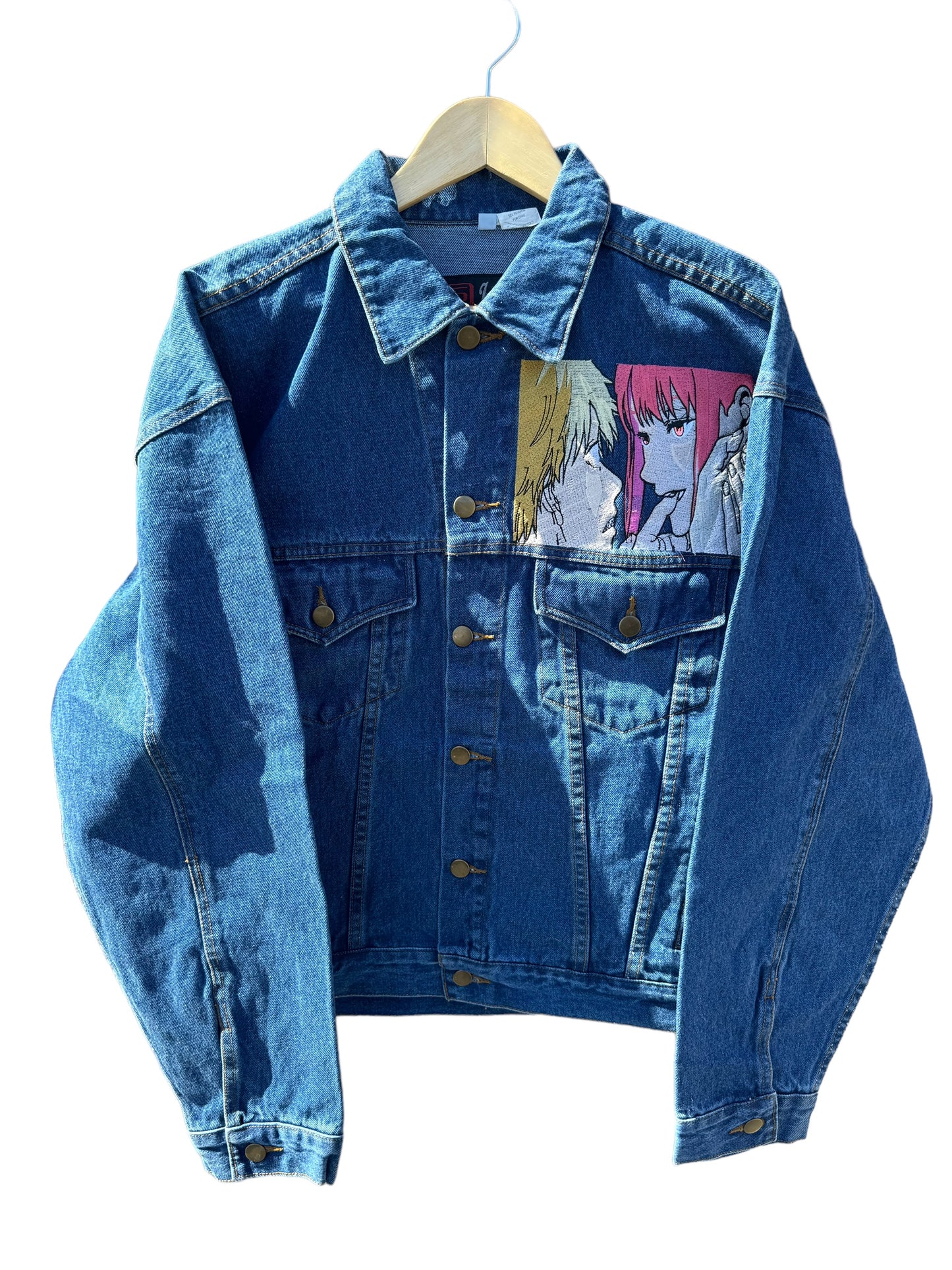 Chainsaw man vintage denim jacket super rare anime denim my hero