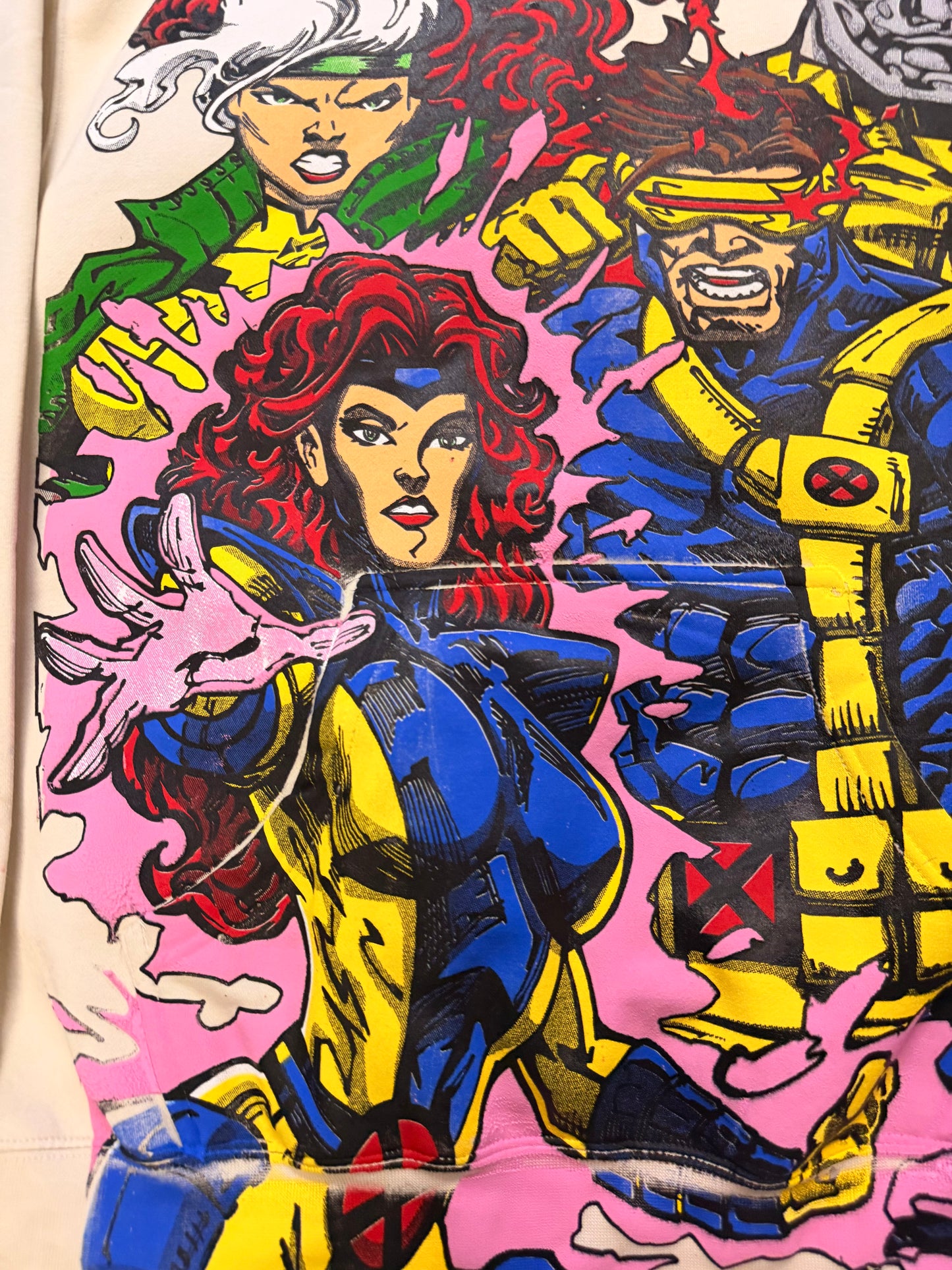 Cream Hoodie - X-Men Team Front & Beast & Gambit back
