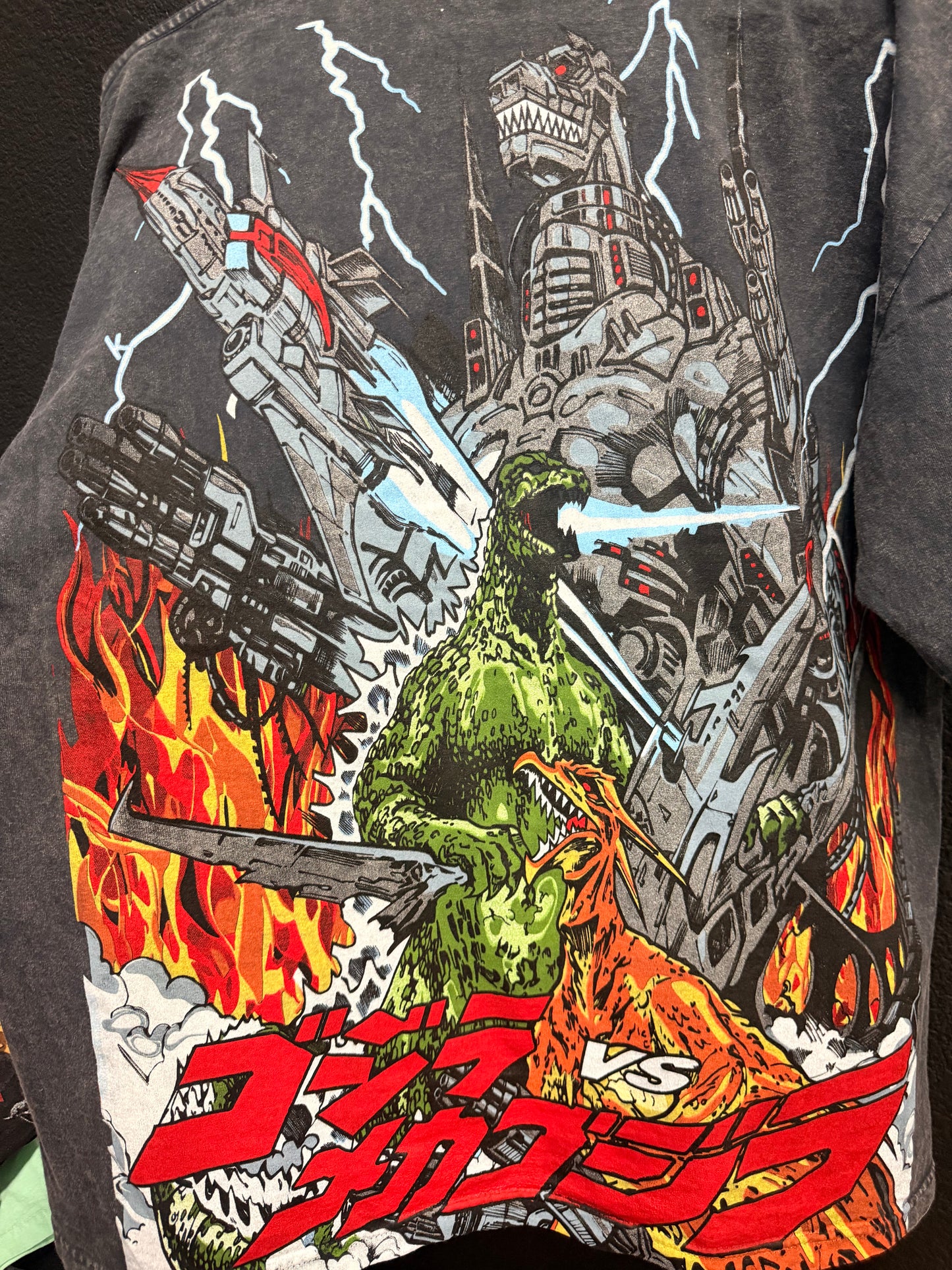 Black Acid wash  - Godzilla Final Wars Front & Mechagodzilla Trio Back
