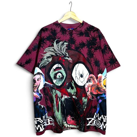 Faded Red - Zombie Spiderman Front and Back - Marvel Zombies Side - 360 Shirt
