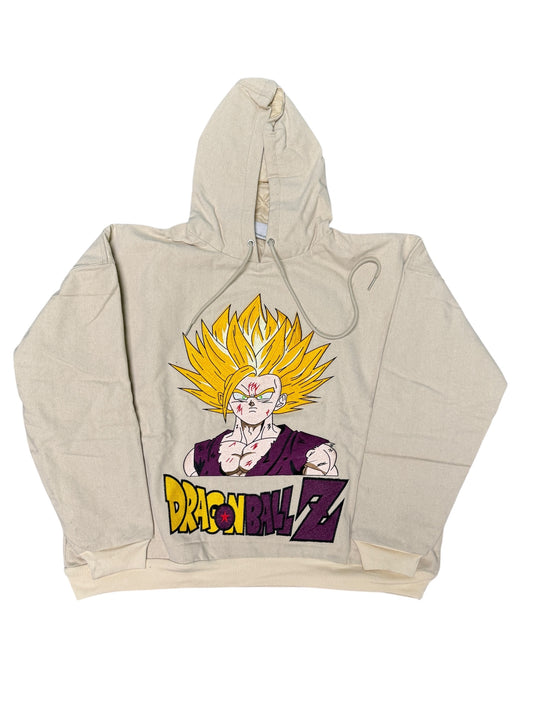 Cream -XL-Angry Gohan Premium Hoodie