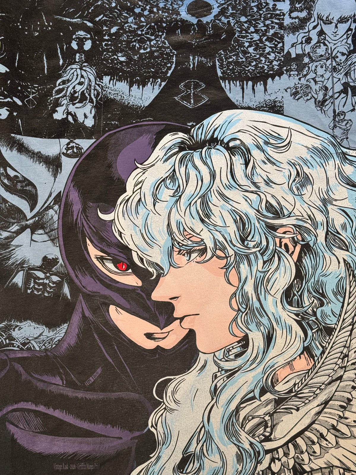 Blue Oil Wash - Griffith Manga Panels Mega Print - Shirt