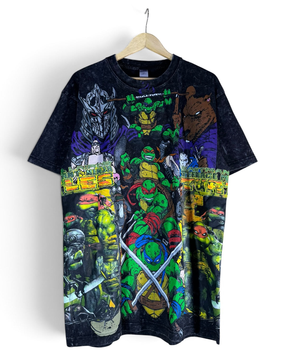 Black Acid Wash - TMNT World Front - Trench Coat Back - TMNT sides