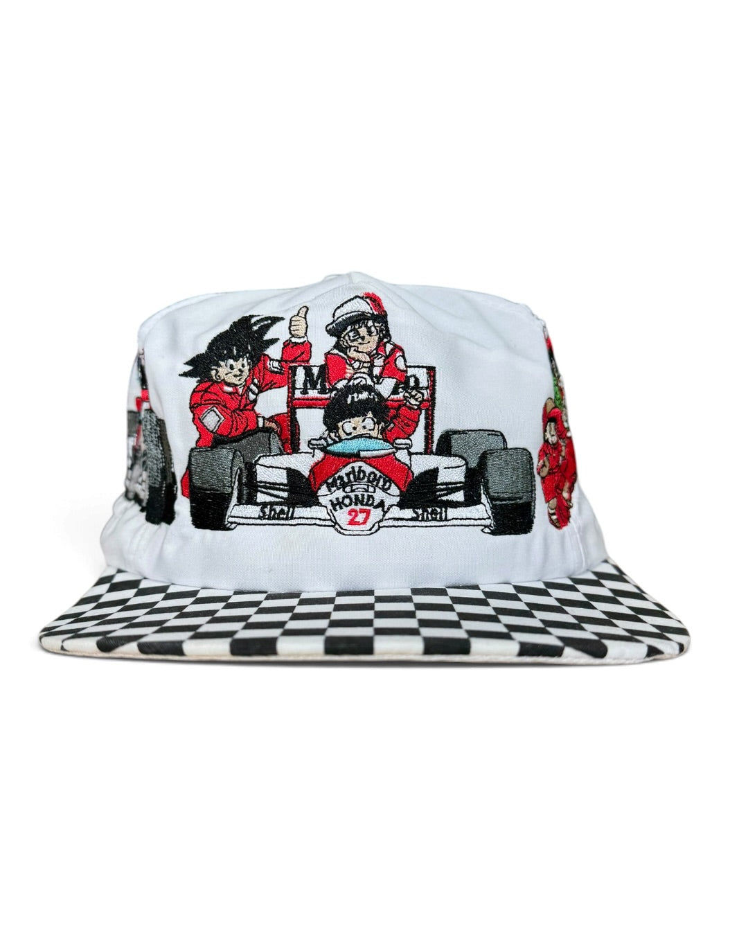 Vintage White with Checkers Brim - Dragon Ball X F1 - Hat