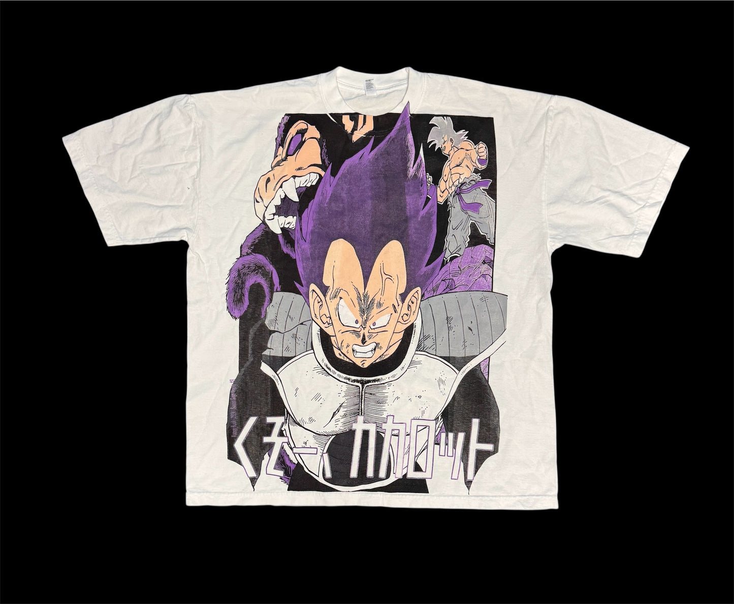 (Black Friday) (Imperfections) -White-XL- Vegeta’s Fury Ultra Ego front/SSJ Back