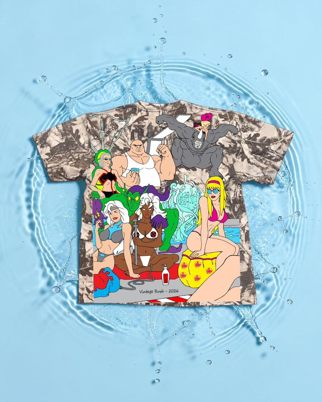 Forrest grey Camo - Spidy Wish front - king pin and friends back