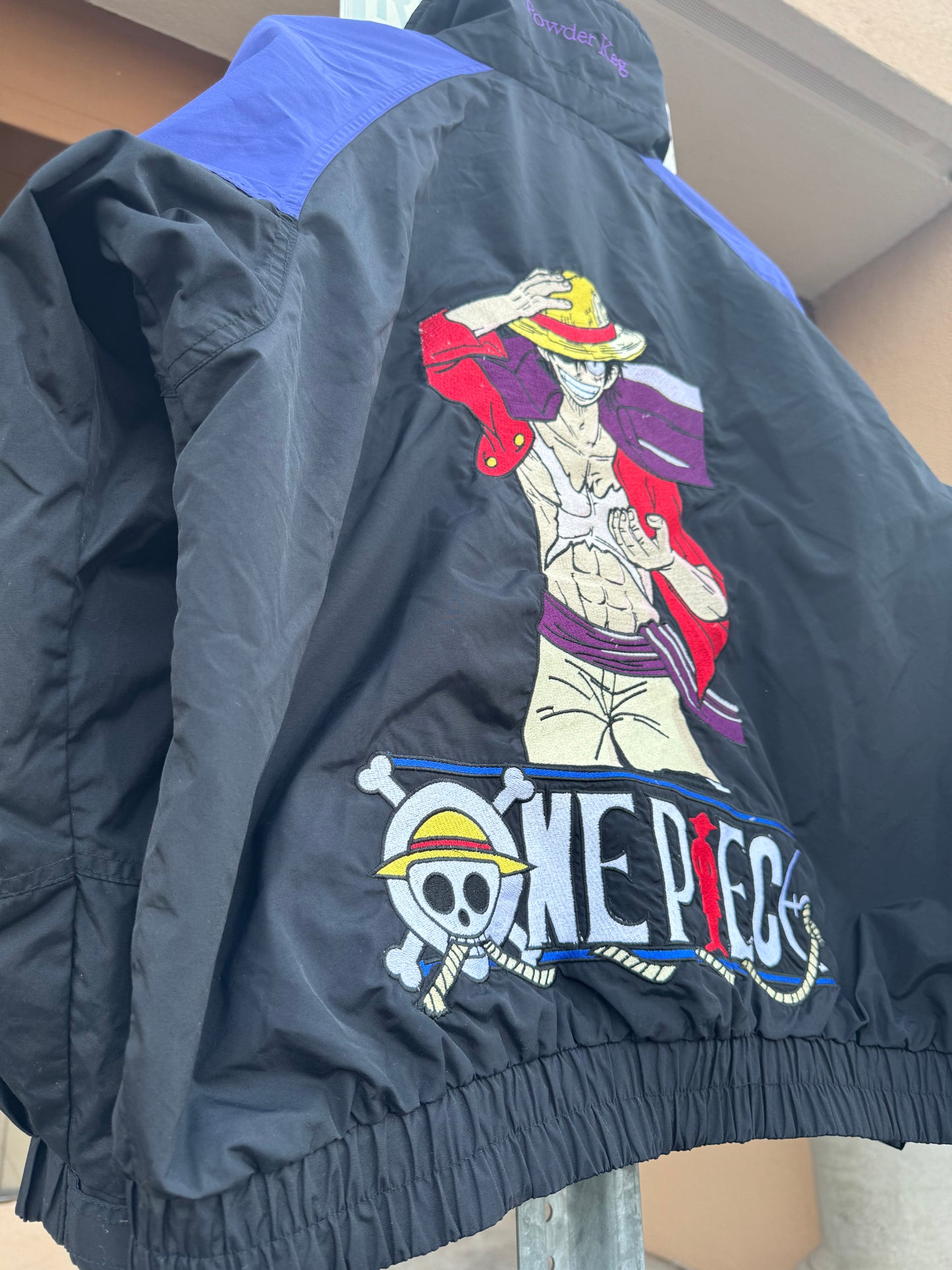 One Piece Black/Blue Columbia Windbreaker