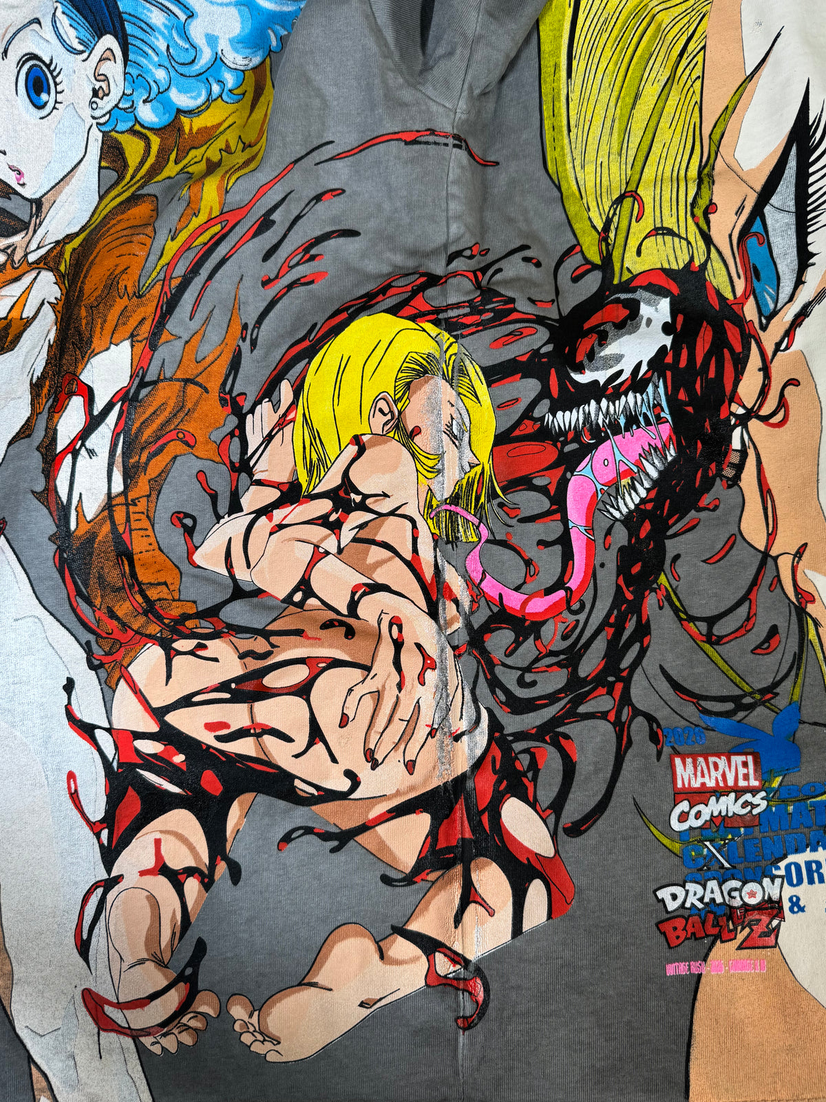 Black Oil Wash - Android 18 Front - Bulma Back - Carnage x 18 Sides 360 Shirt