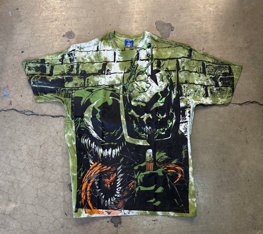 Green Tie dye - olive Venom Front & scream Mega print front