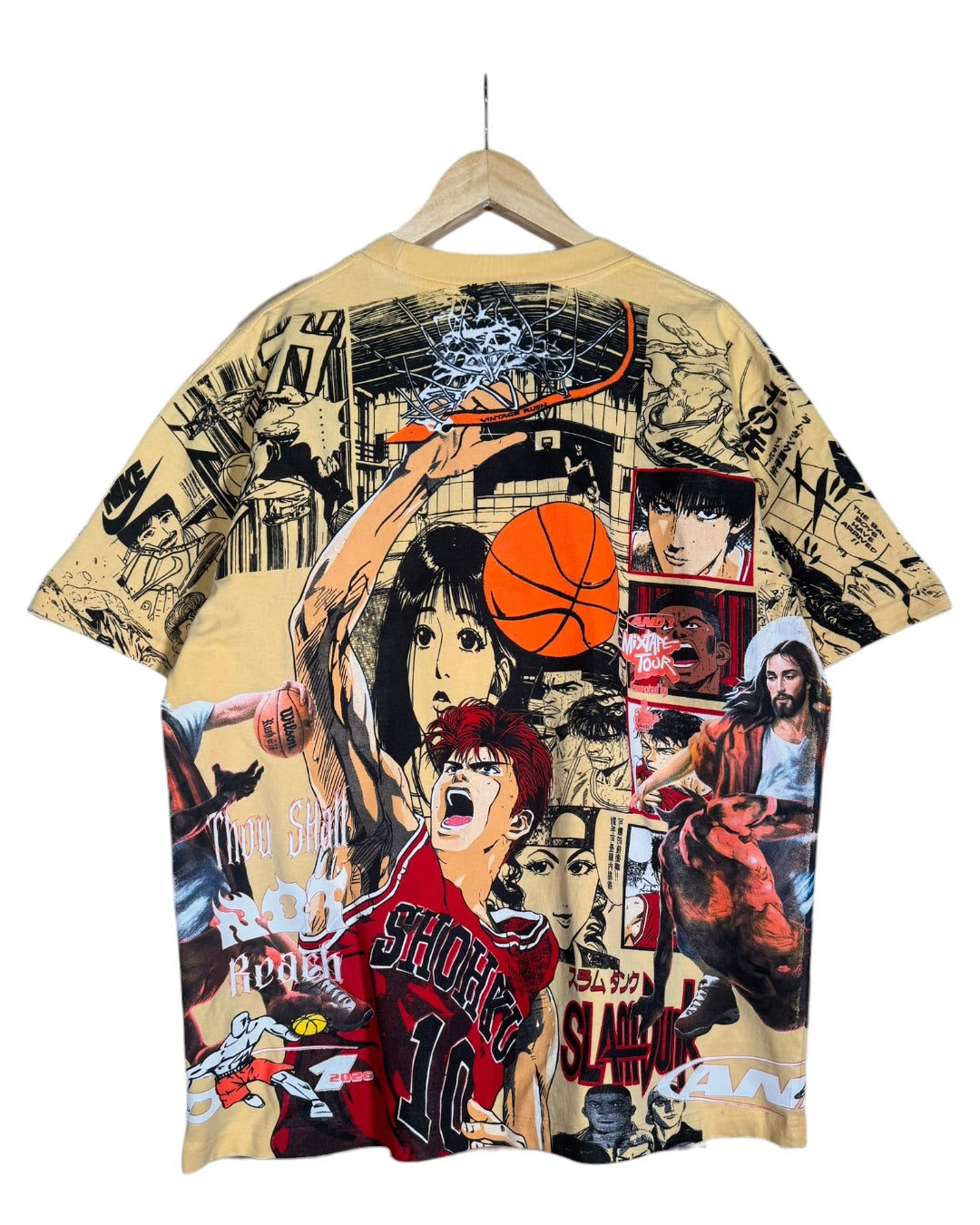 Super Cream - Slam Dunk Front Back - Thou Shall Not Reach Verse 6:16 Sides - 360 Shirt