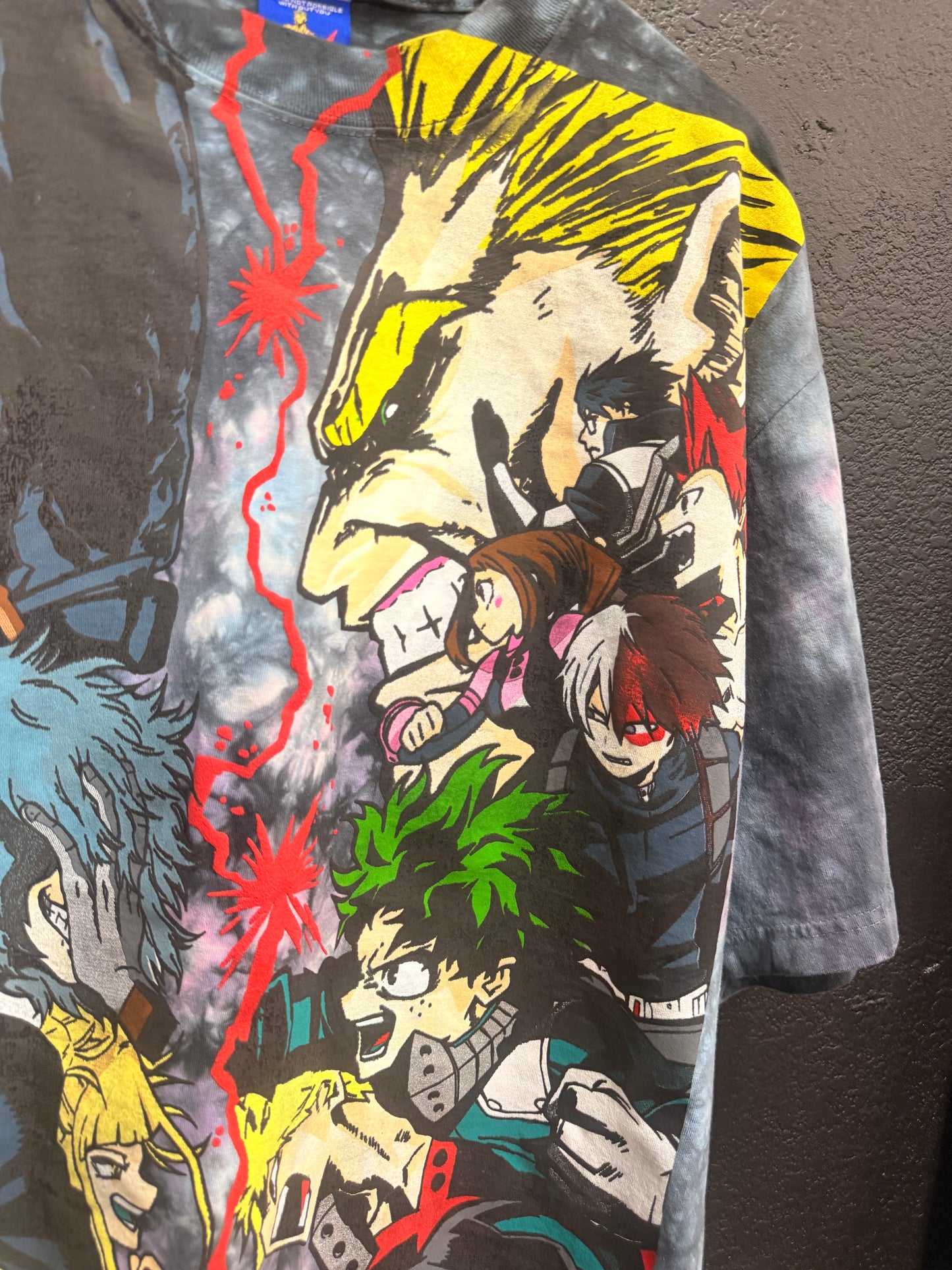 Shaka Galexy Tie dye  - My hero - All might vs one for all Front & Final conflict back