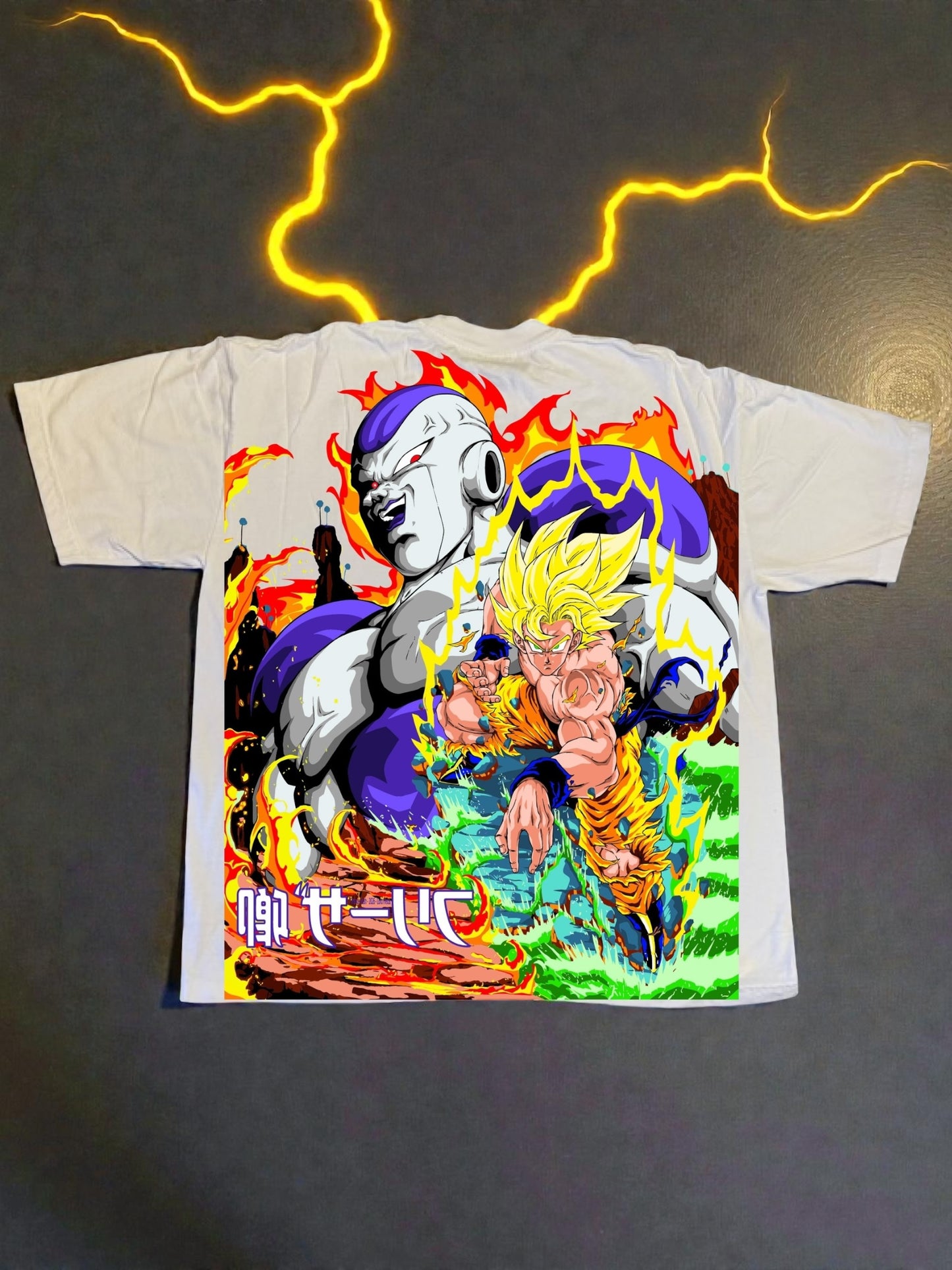 White - Goku SSJ Front & Lord Freiza Back