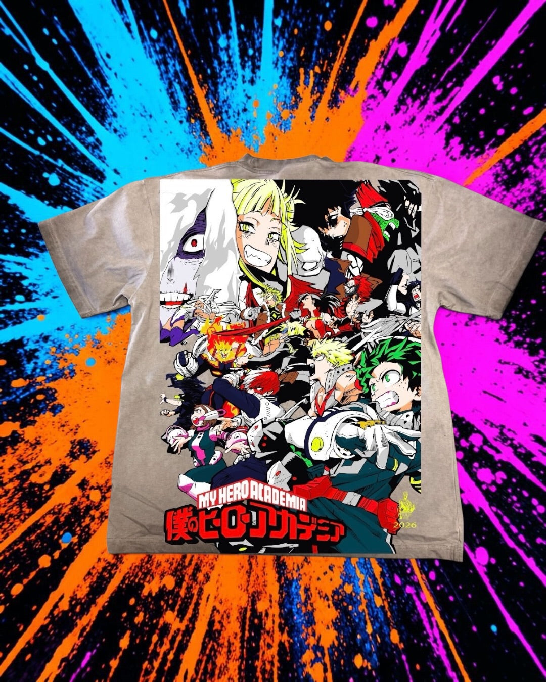 black Oil Wash -  My hero - All might vs one for all Front & Final conflict back