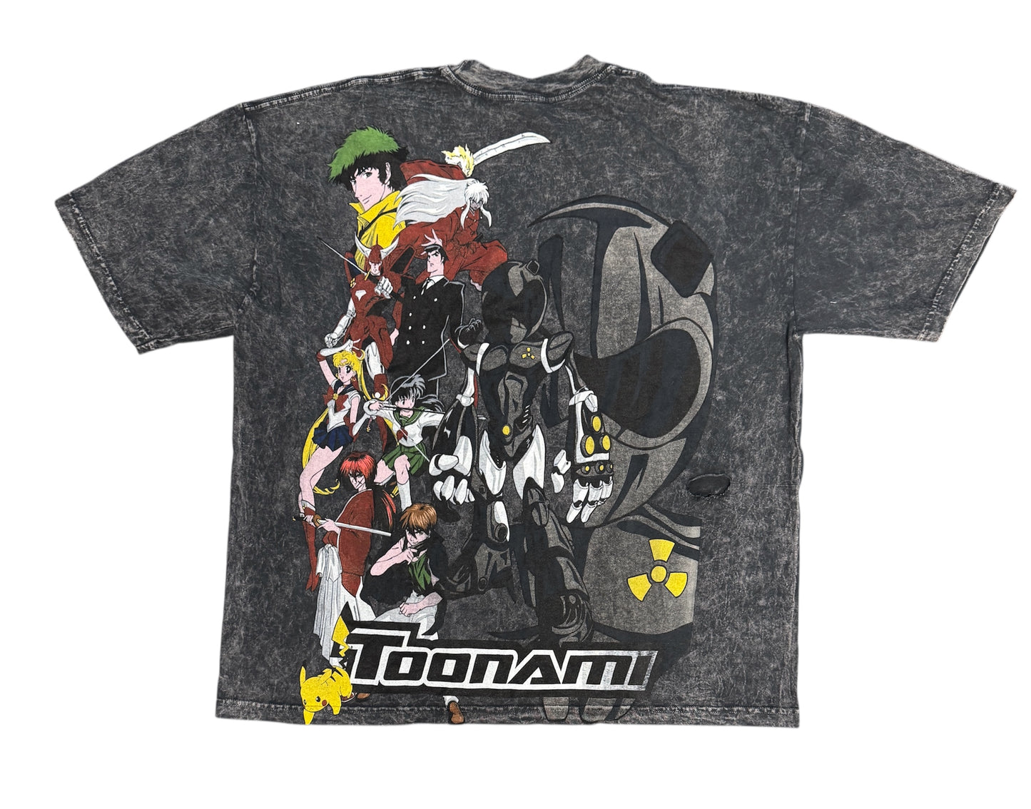 (Black Friday) (Imperfections) -Black tie dye - XL- Toonami reflective visor front/character back