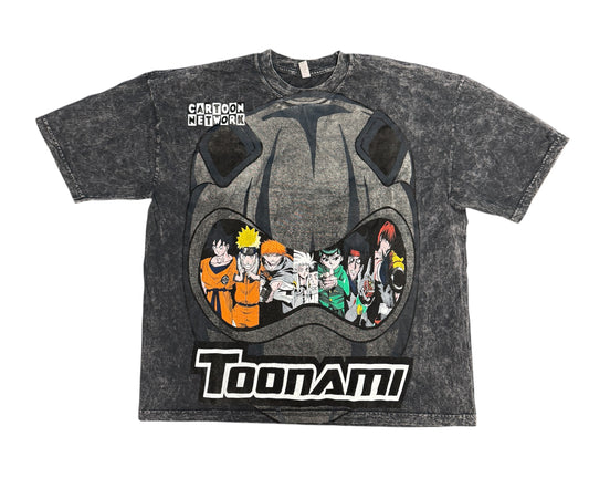 (Black Friday) (Imperfections) -Black tie dye - XL- Toonami reflective visor front/character back