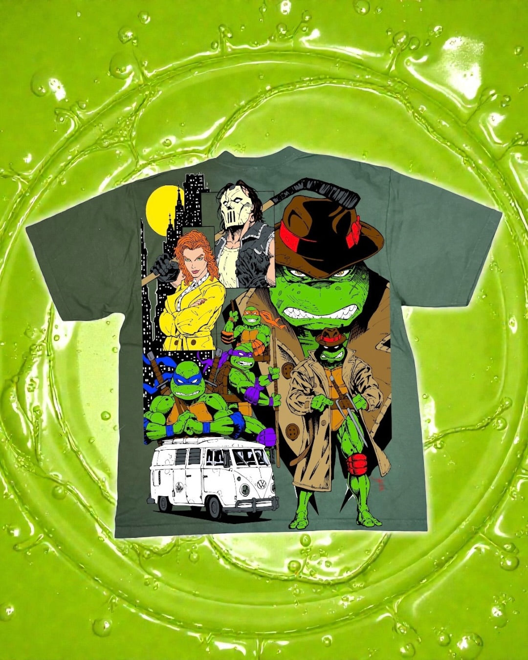 Dark Green - TMNT World Tee & Trench coat Ralph Back hit