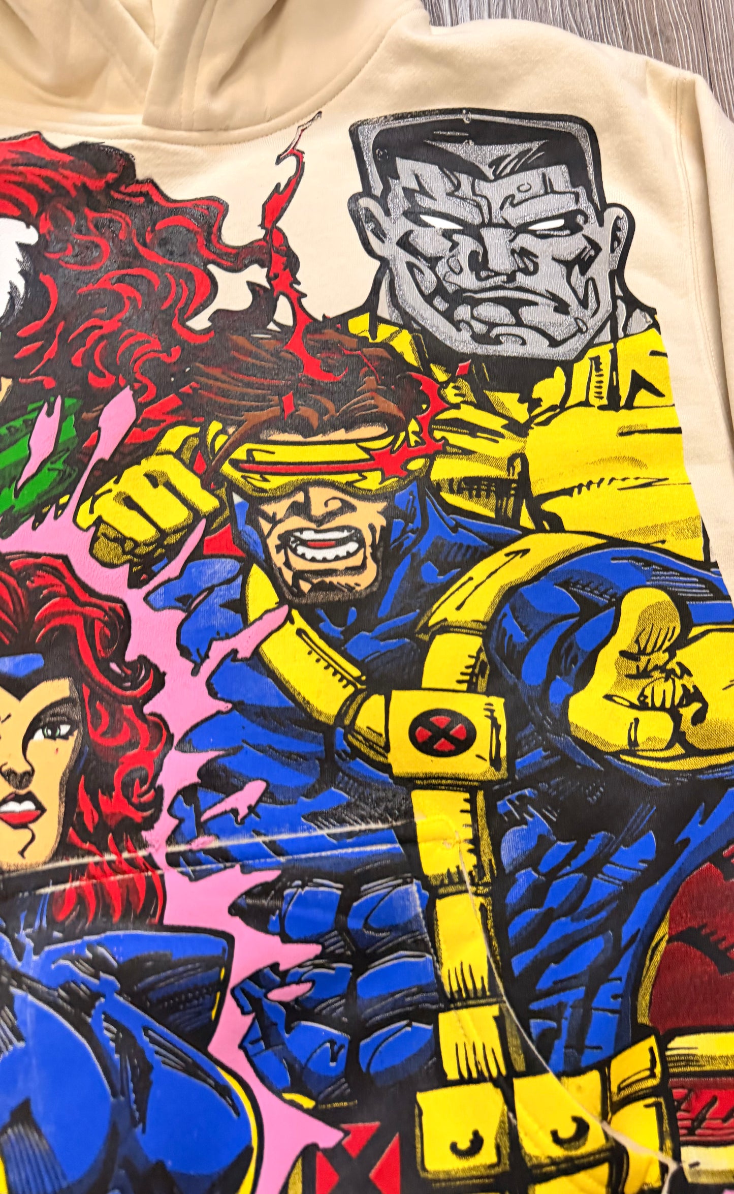 Cream Hoodie - X-Men Team Front & Beast & Gambit back