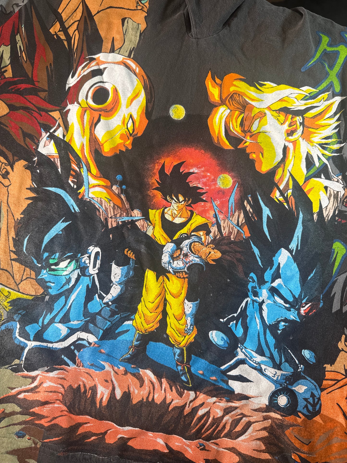 Faded - Vegeta’s Death Monochrome Sides - Vegeta’s Death Front - Bardock vs King Vegeta Back - 360 Shirt