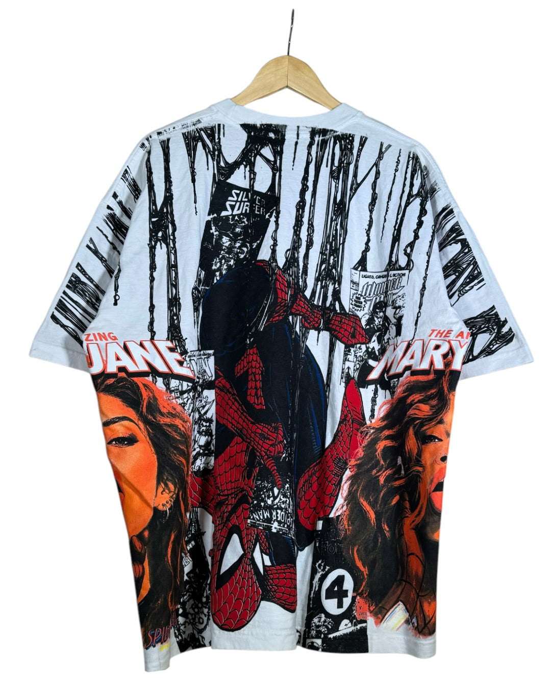 White - Spidy Front and Back - Mary Jane Sides - 360 Shirt