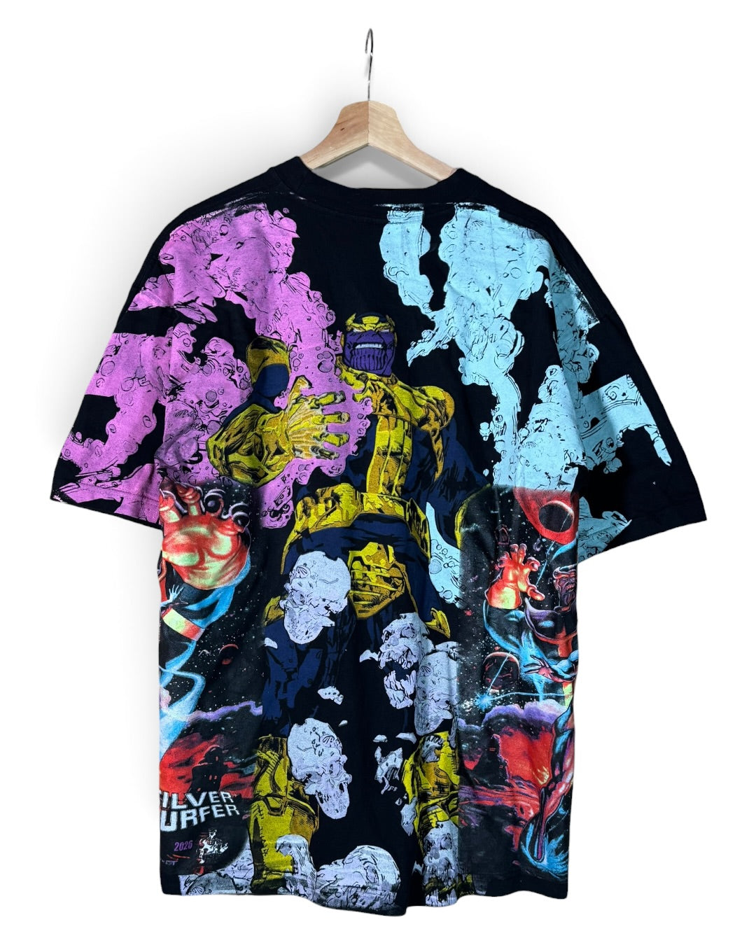Black - Thanos Face Front - Thanos Skulls Back - Silver Surface Variant
