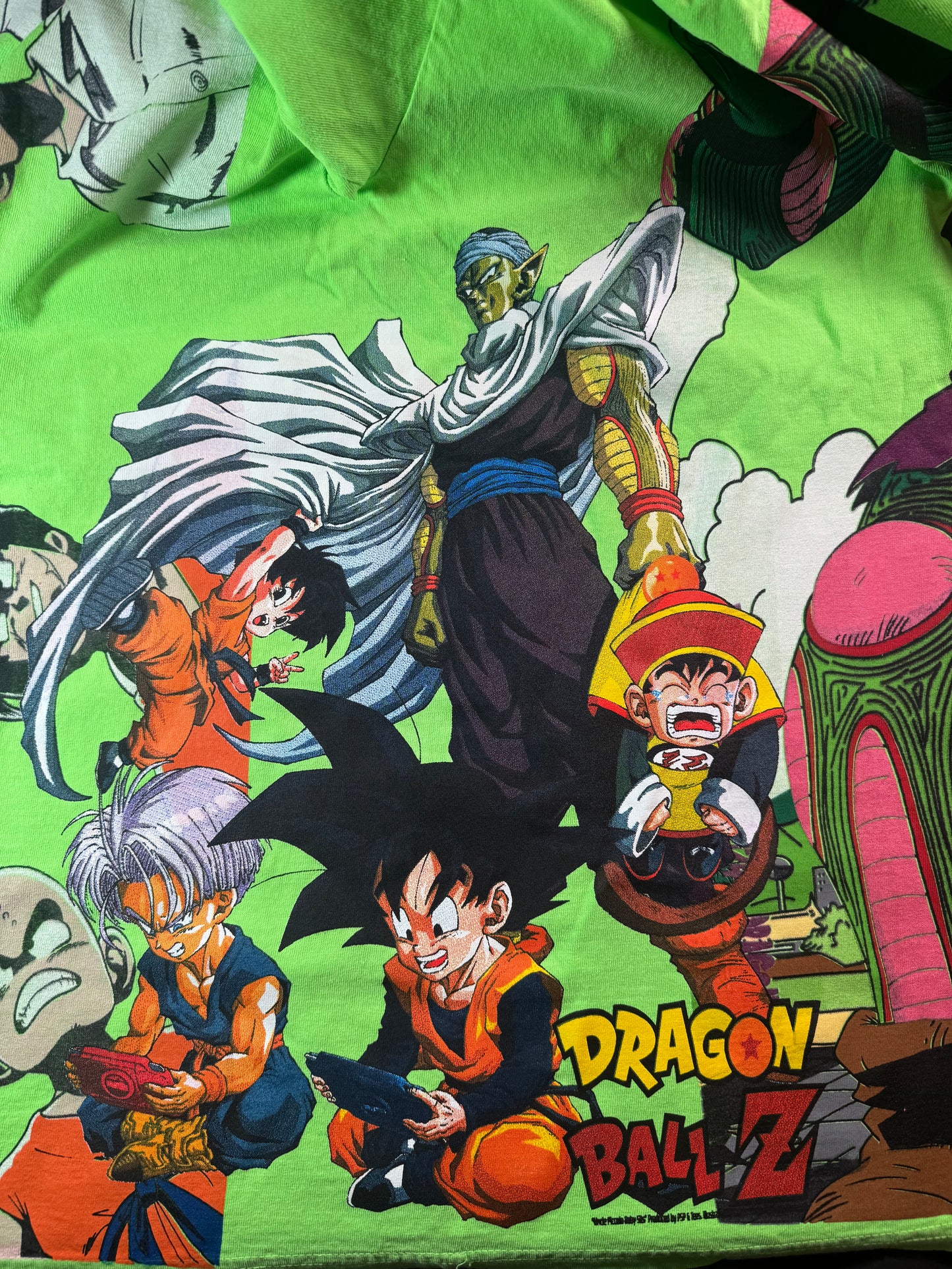 Lime Green - Piccolo Rap Album Front - Giant Piccolo Back - Uncle Piccolo Babysits Sides - 360 Shirt