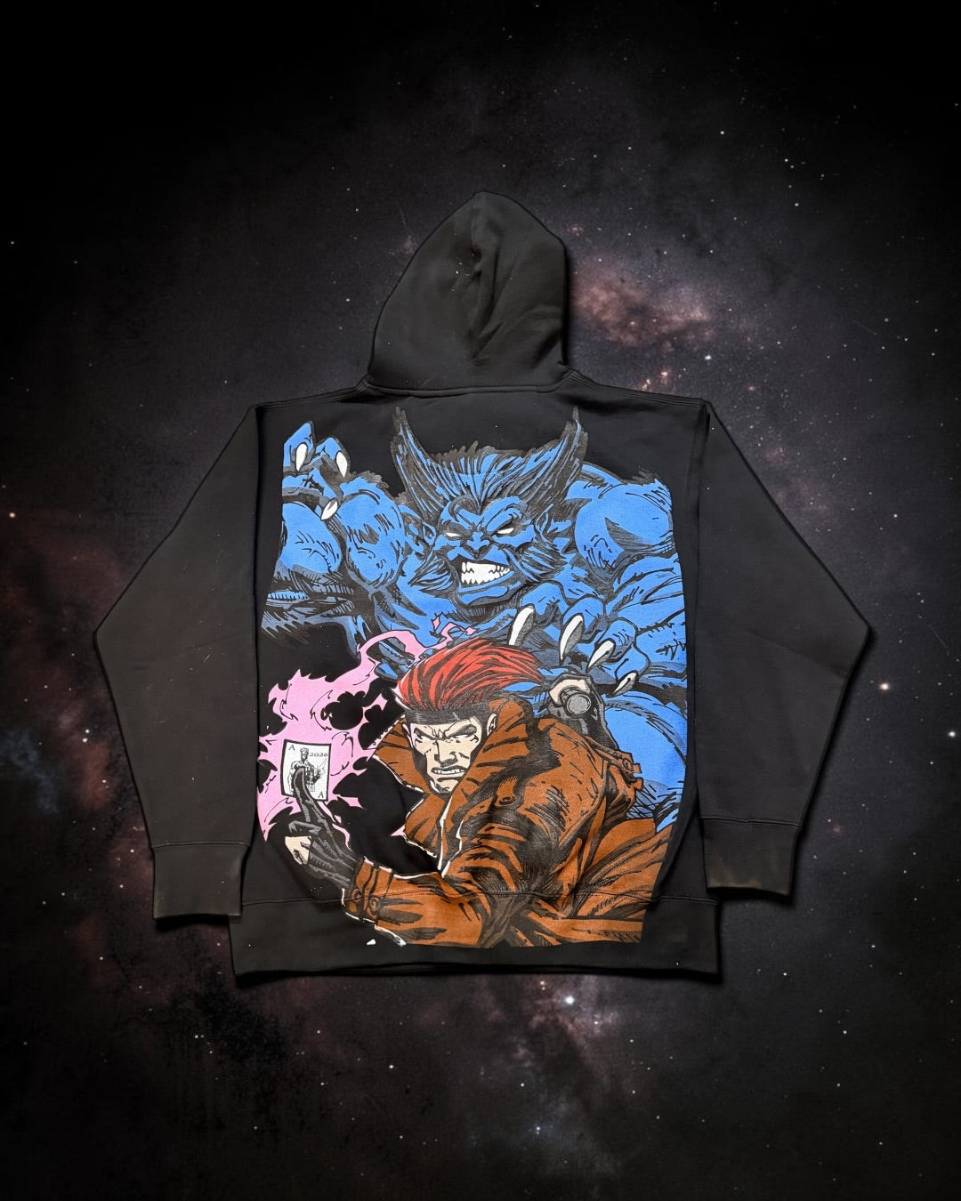 Black Hoodie - X-Men Team Front & Beast & Gambit back