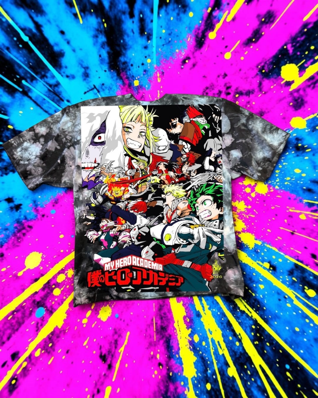 Shaka Galexy Tie dye  - My hero - All might vs one for all Front & Final conflict back