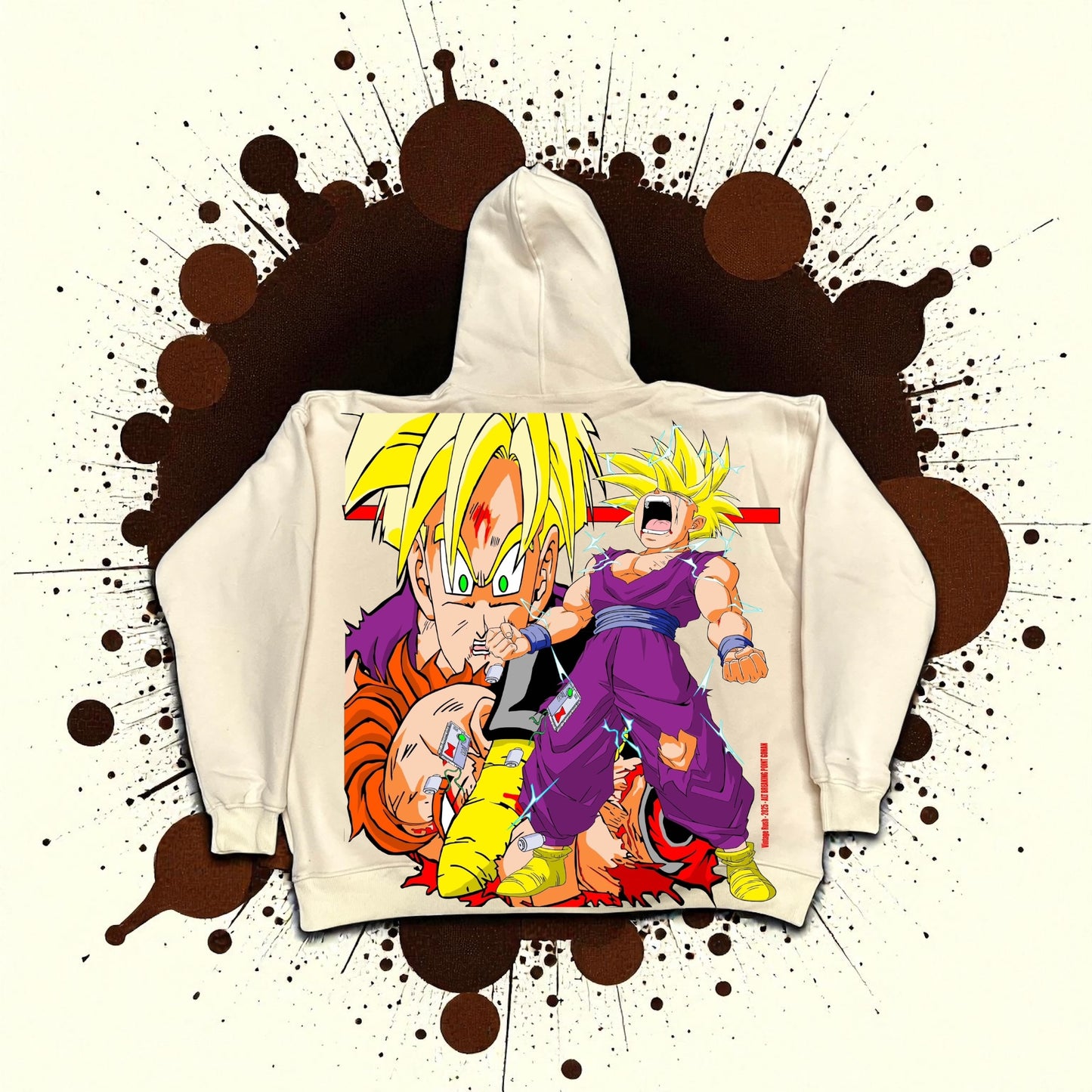 Cream Hoodie - Cell Games Variant Front & Gohan Breaking point back