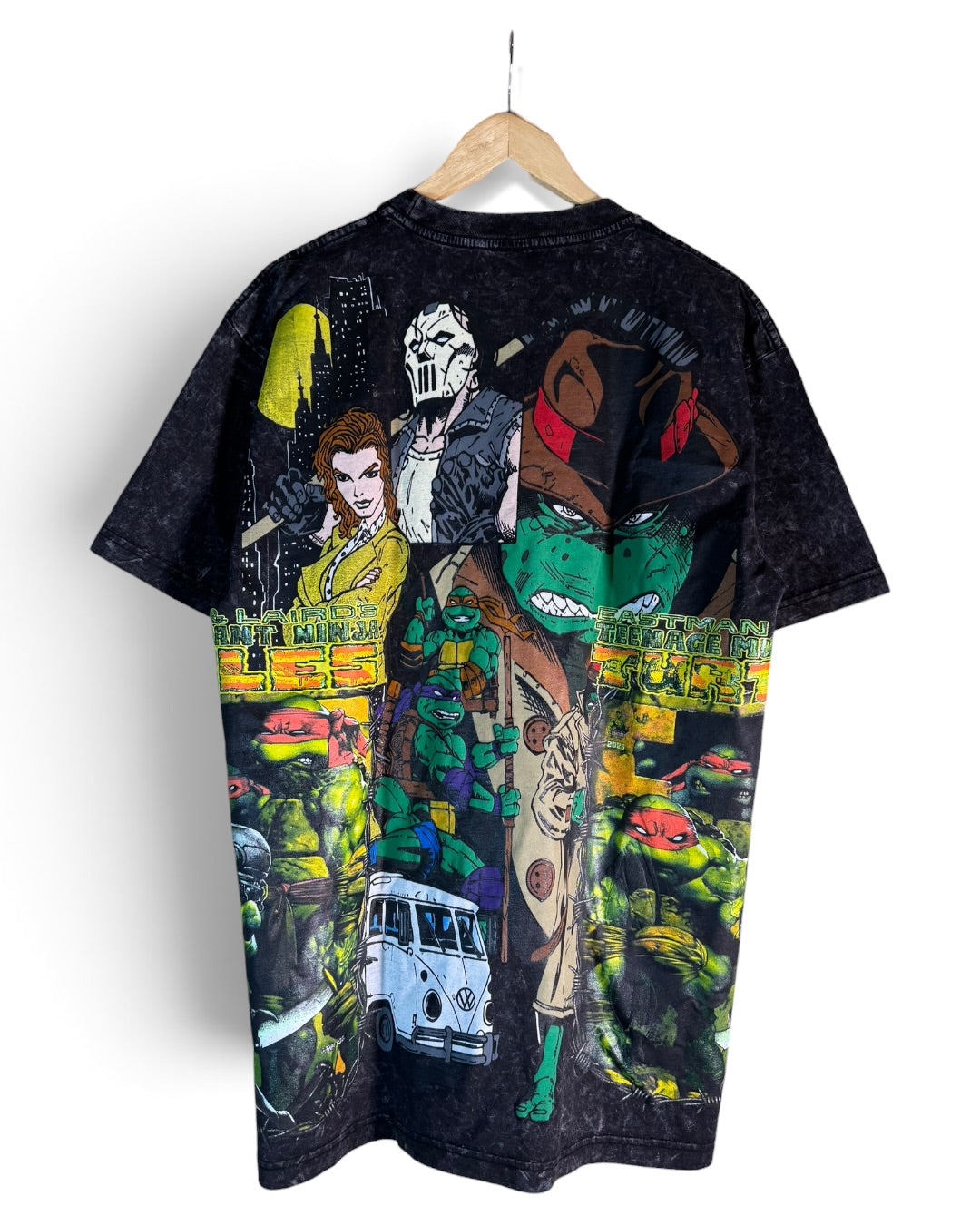 Black Acid Wash - TMNT World Front - Trench Coat Back - TMNT sides