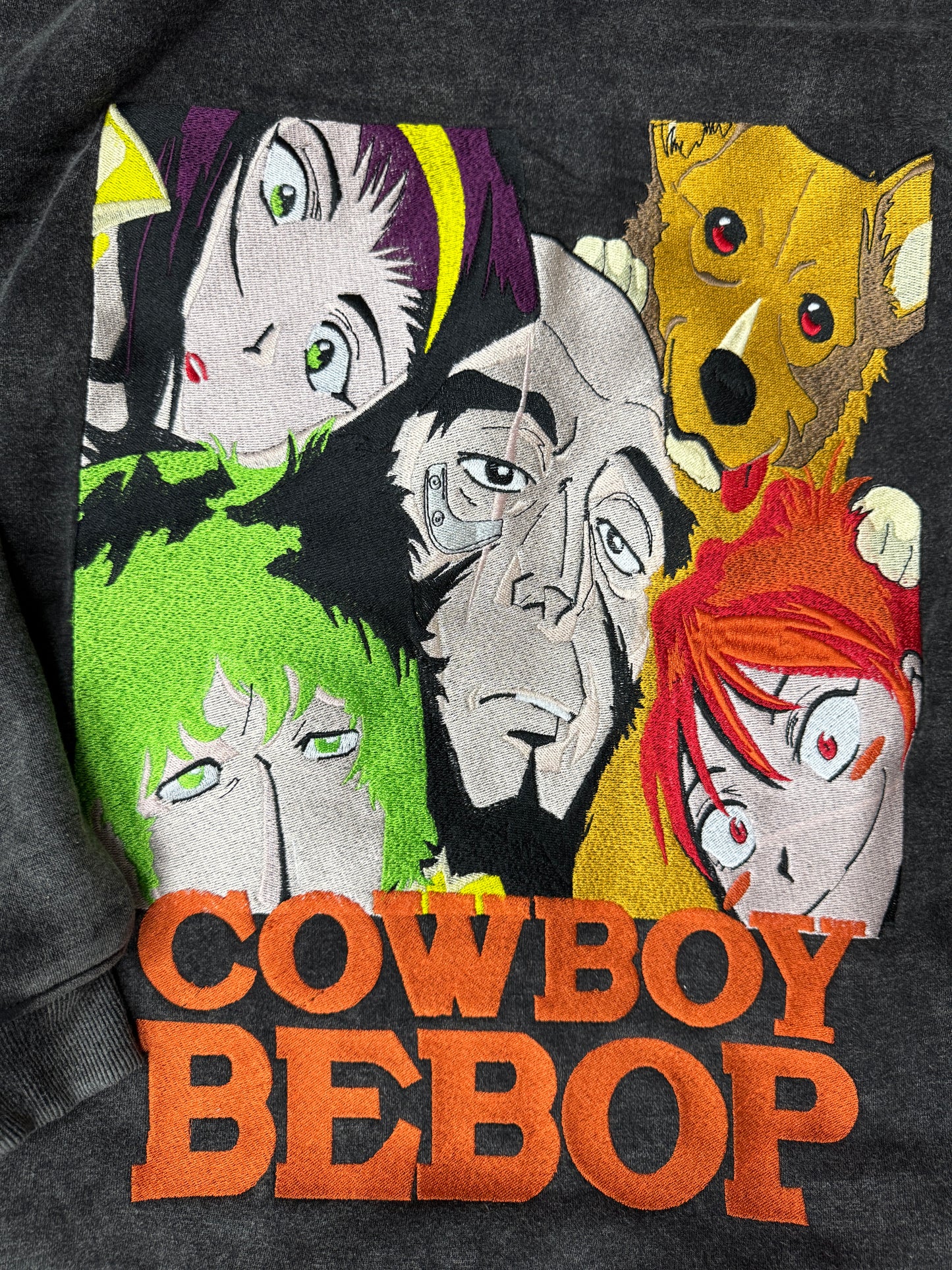 Black Acid Wash-MEDIUM LARGE XL- Cowboy Bebop