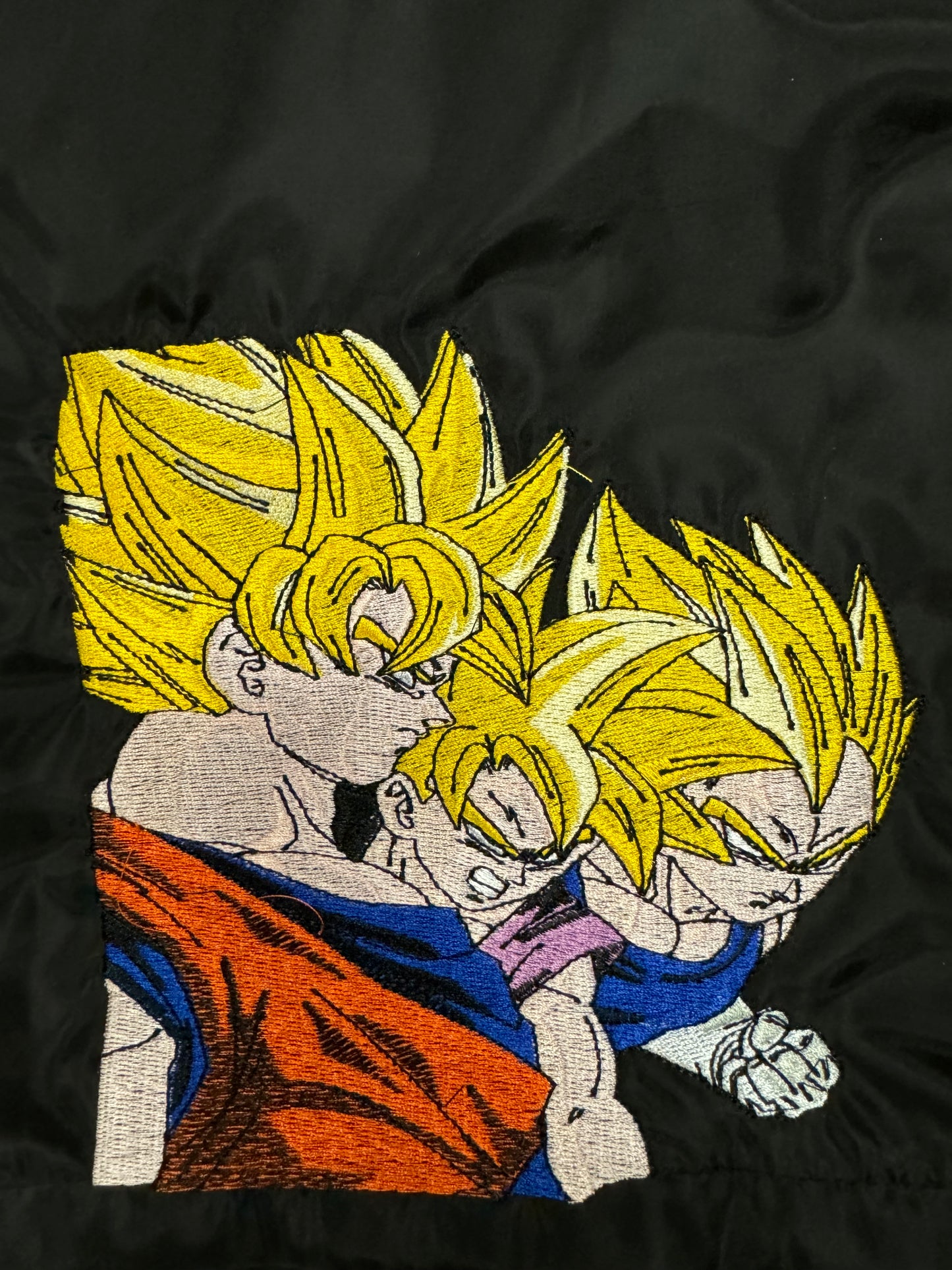 Black- Embroidered Super Saiyan Shorts