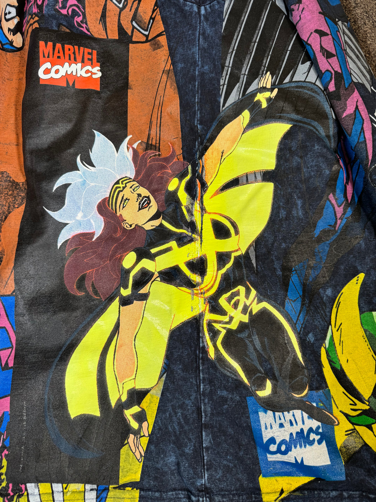 Dark Blue Acid Wash - X-Men - Celestial Rouge Sides - 360 Shirt