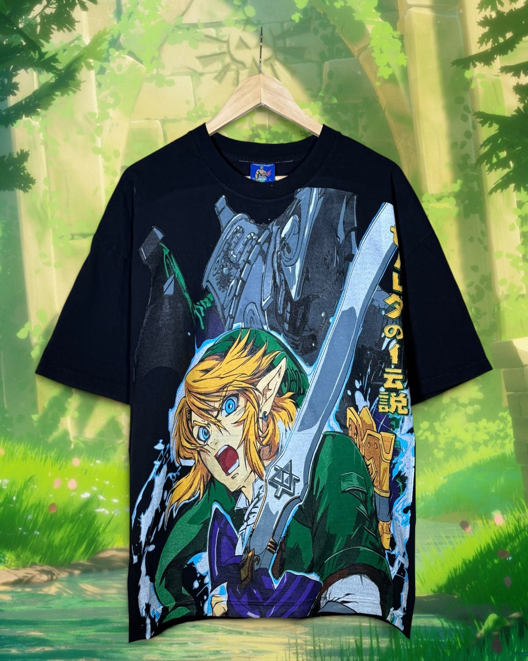 Black - Master Sword Front - Links Back - Shirt