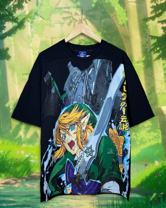 Black - Master Sword Front - Links Back - Shirt