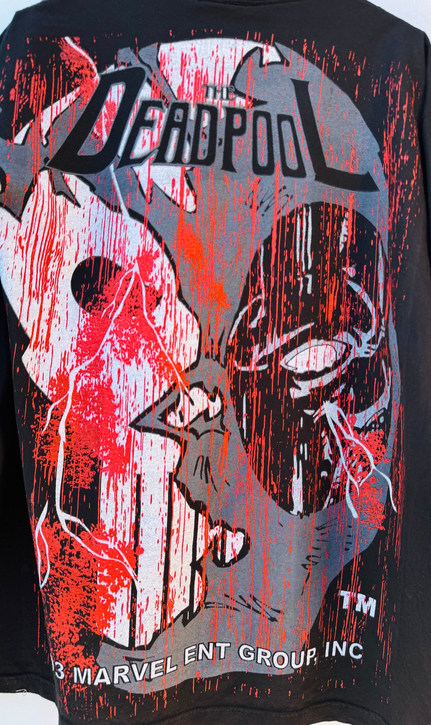Black  HOODIE - Blood Rain Deadpool takes over front & Skull back hit