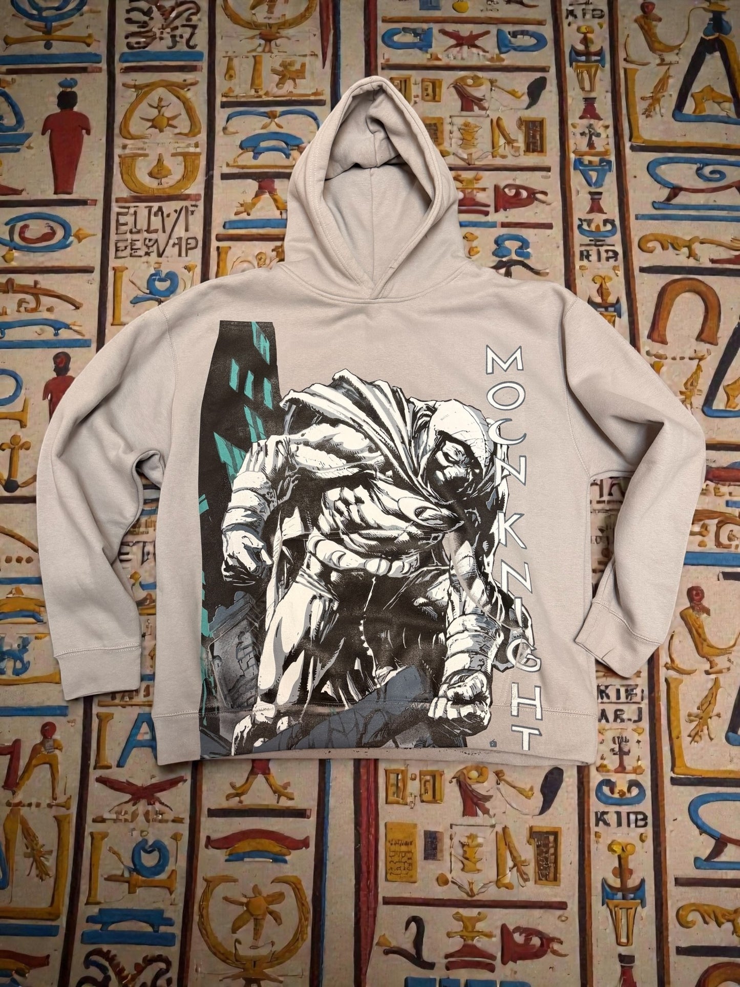 Light Grey Hoodie - city boy Moon Knight & Moon Knight Variant Cover back