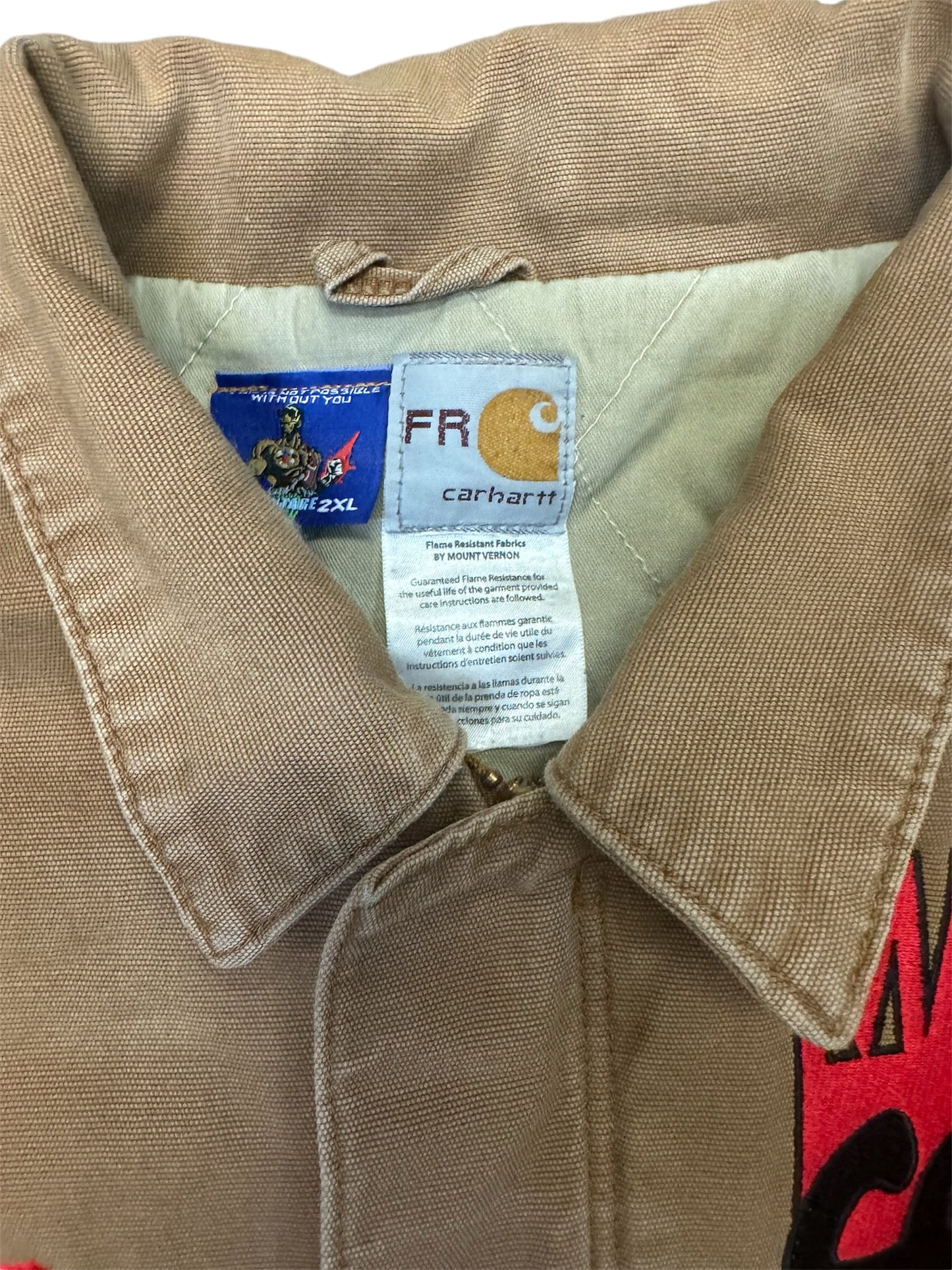 Vintage Tan Jacket- Red Fire Proof