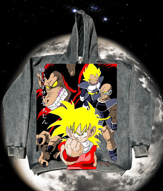 Faded - Variant Premium Hoodie - SSJ Gohan “ I Hate Sayians” front &  Arlia Vegeta Back